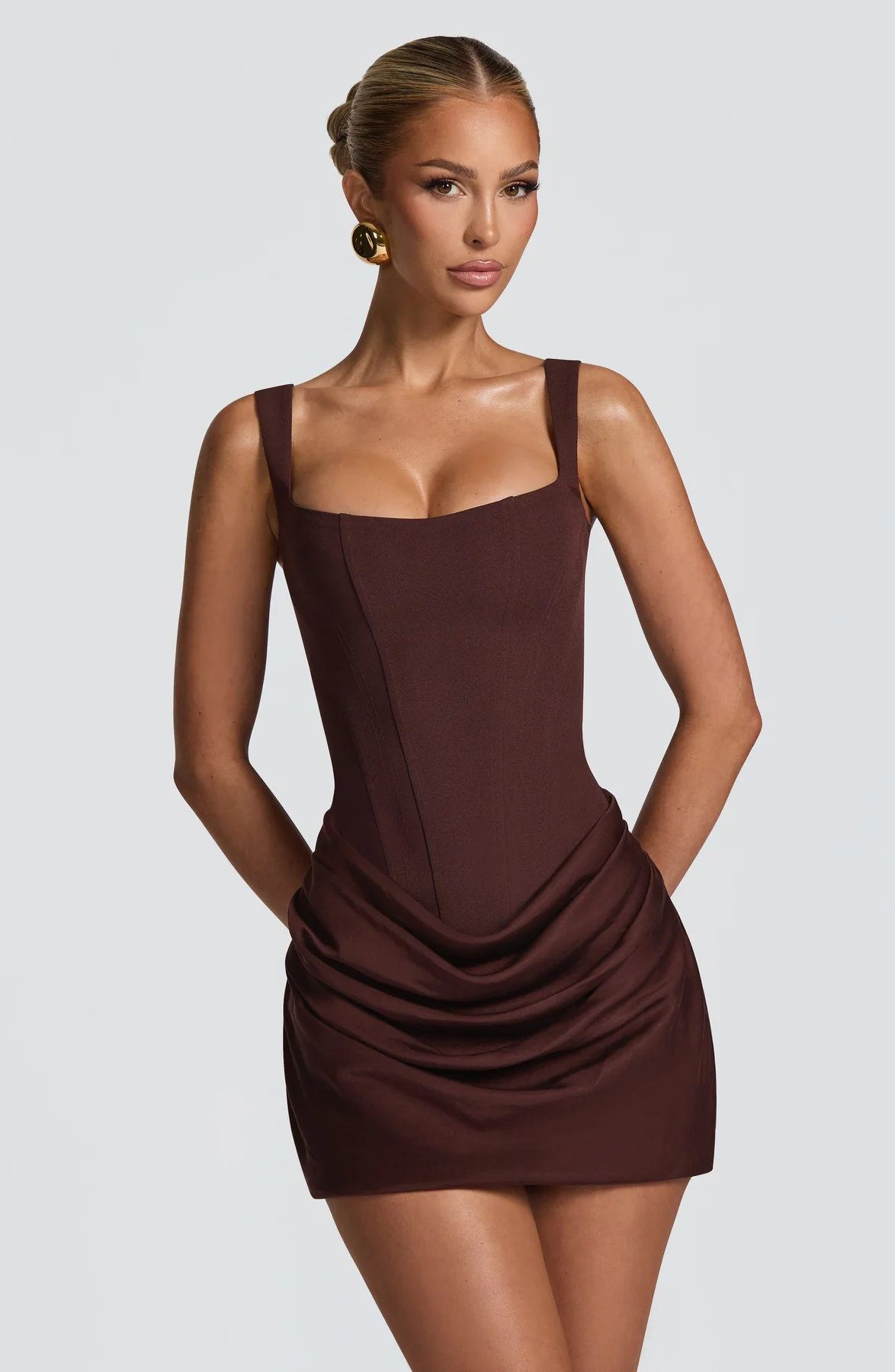 Maribell Mini Dress with Draped Skirt