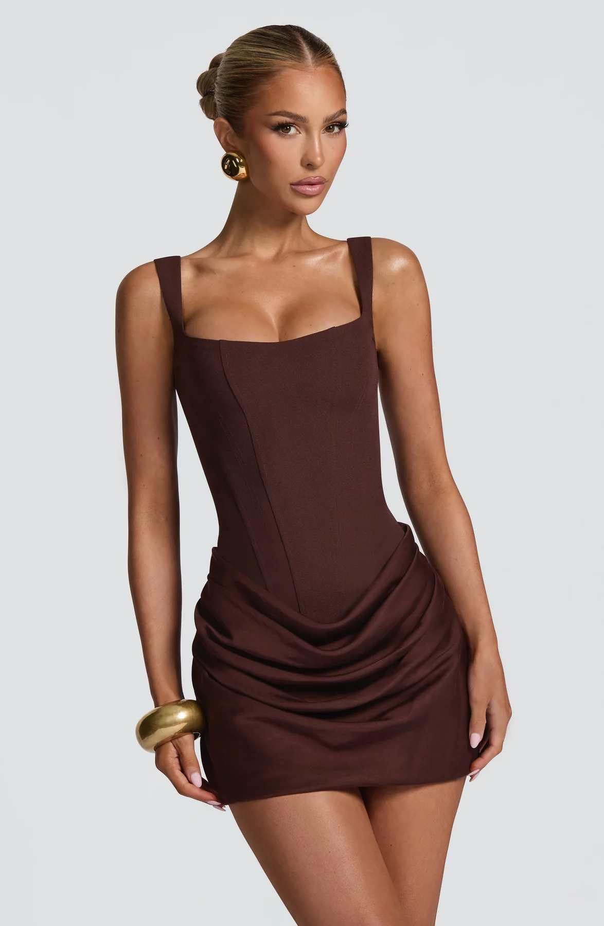 Maribell Mini Dress with Draped Skirt