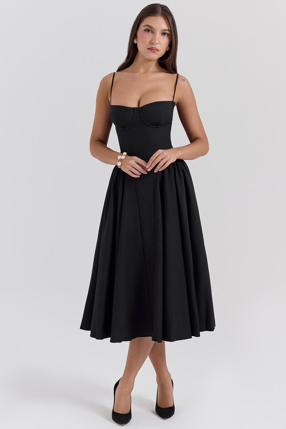 Sadie Vintage Midi Corset Dress