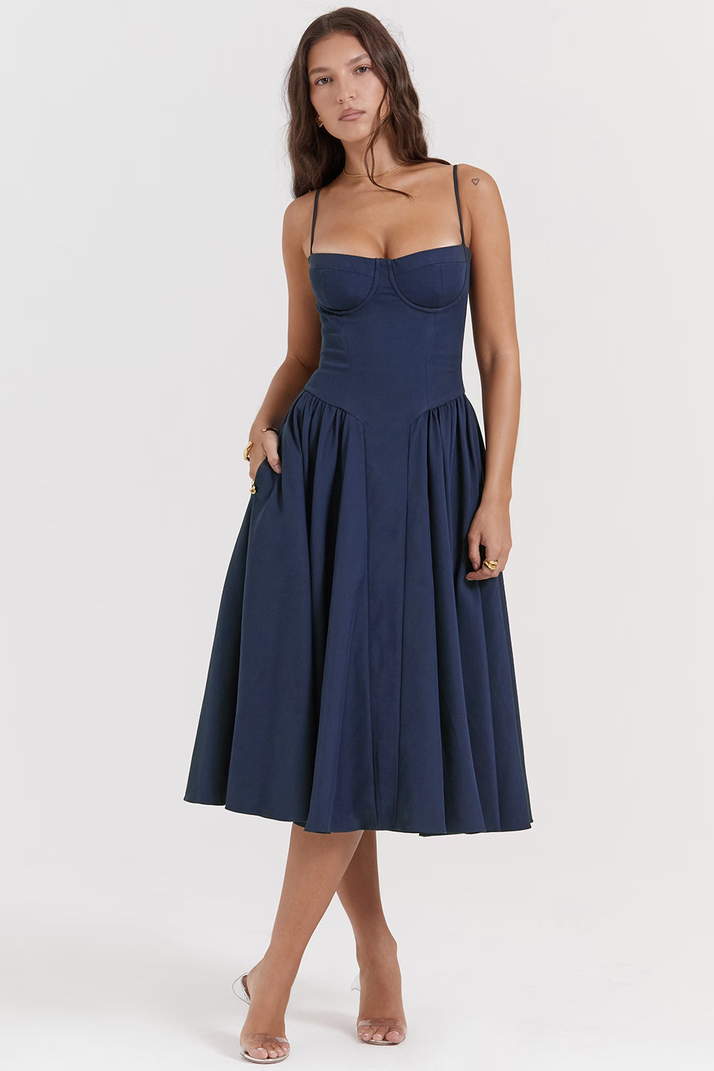 Sadie Vintage Midi Corset Dress